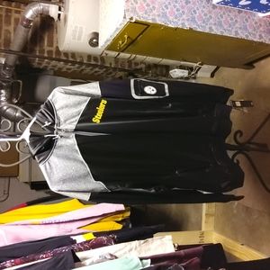 Majestic Men's 5XL Pittsburgh Steelers Zip Up Hooded Light Jacket